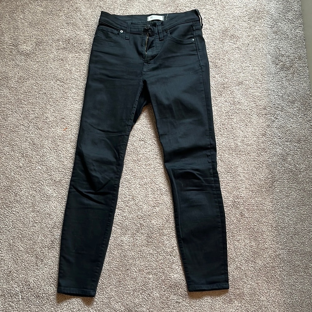 Madewell black skinny jeans high rise.